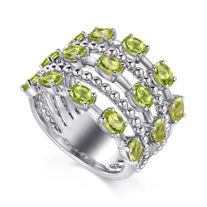 925 Sterling Silver Bujukan Peridot Easy Stackable Ring