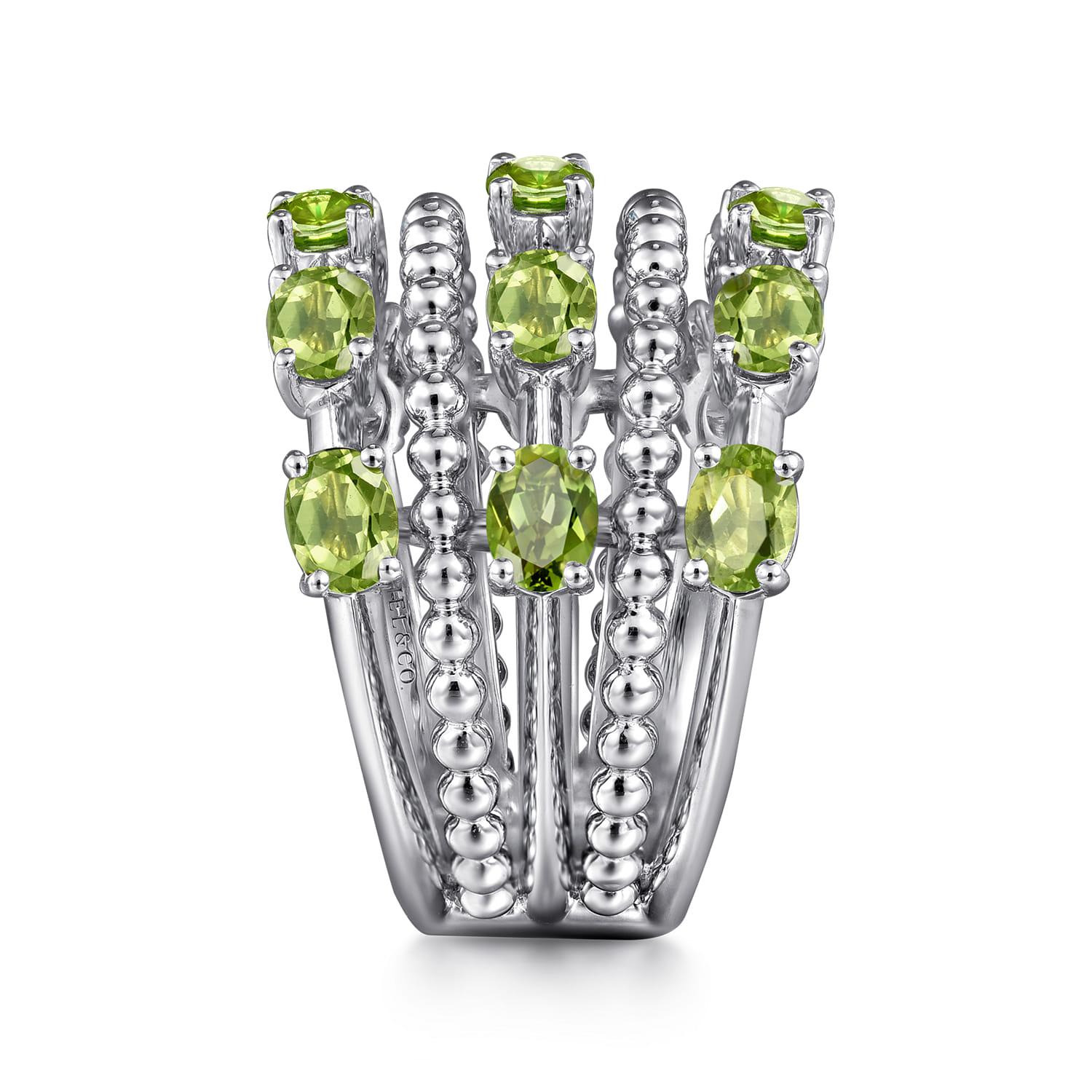 925 Sterling Silver Bujukan Peridot Easy Stackable Ring - Shot 4
