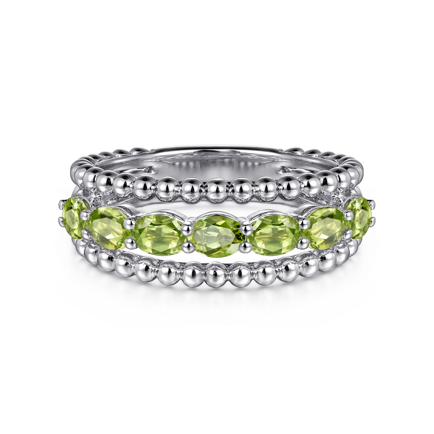 925 Sterling Silver Bujukan Peridot Easy Stackable Ring