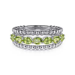 925 Sterling Silver Bujukan Peridot Easy Stackable Ring