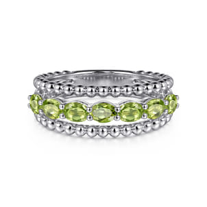 925 Sterling Silver Bujukan Peridot Easy Stackable Ring