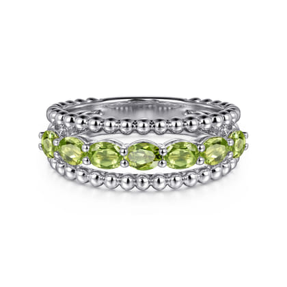 925 Sterling Silver Bujukan Peridot Easy Stackable Ring