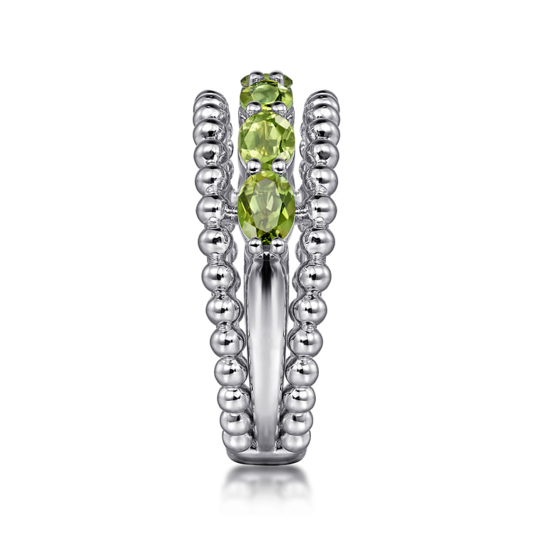 925 Sterling Silver Bujukan Peridot Easy Stackable Ring