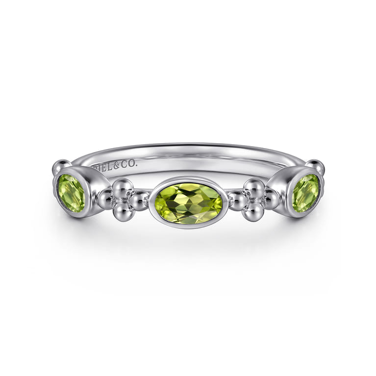 925 Sterling Silver Bujukan Peridot Fashion Ladies Ring - Shot 1