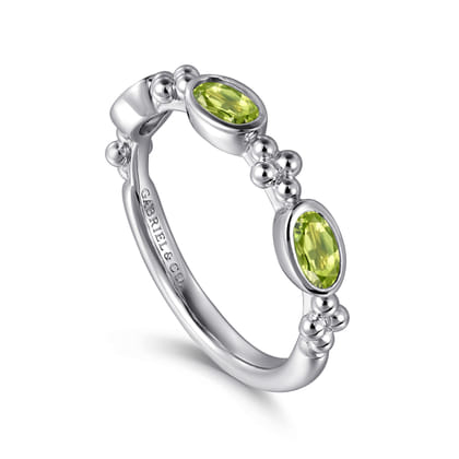 925 Sterling Silver Bujukan Peridot Fashion Ladies Ring
