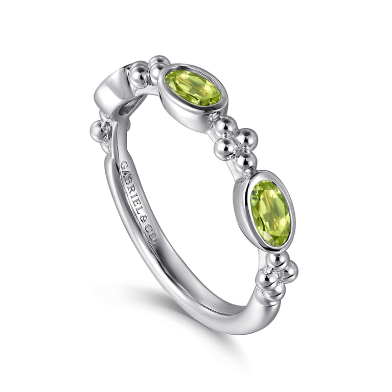 925 Sterling Silver Bujukan Peridot Fashion Ladies Ring - Shot 3