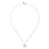 925 Sterling Silver Bujukan Punch out Initial A Medallion Pendant Necklace