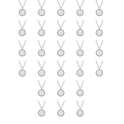 925 Sterling Silver Bujukan Punch out Initial A Medallion Pendant Necklace