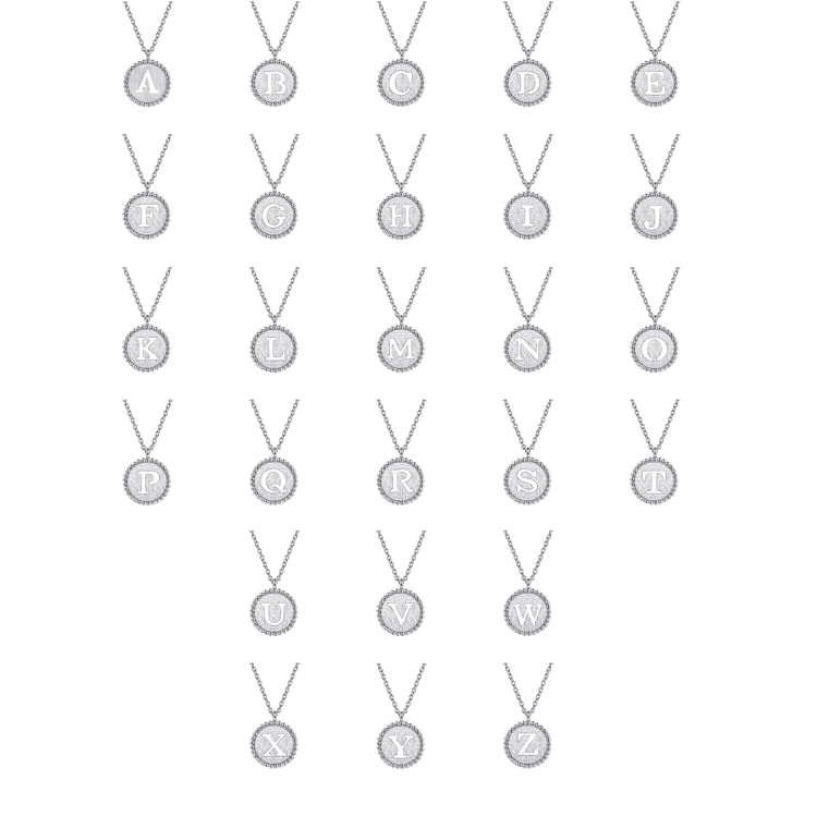 925 Sterling Silver Bujukan Punch out Initial A Medallion Pendant Necklace