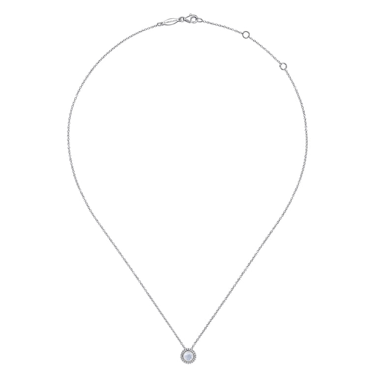 925 Sterling Silver Bujukan Rock Crystal White MOP Pendant Necklace - Shot 2