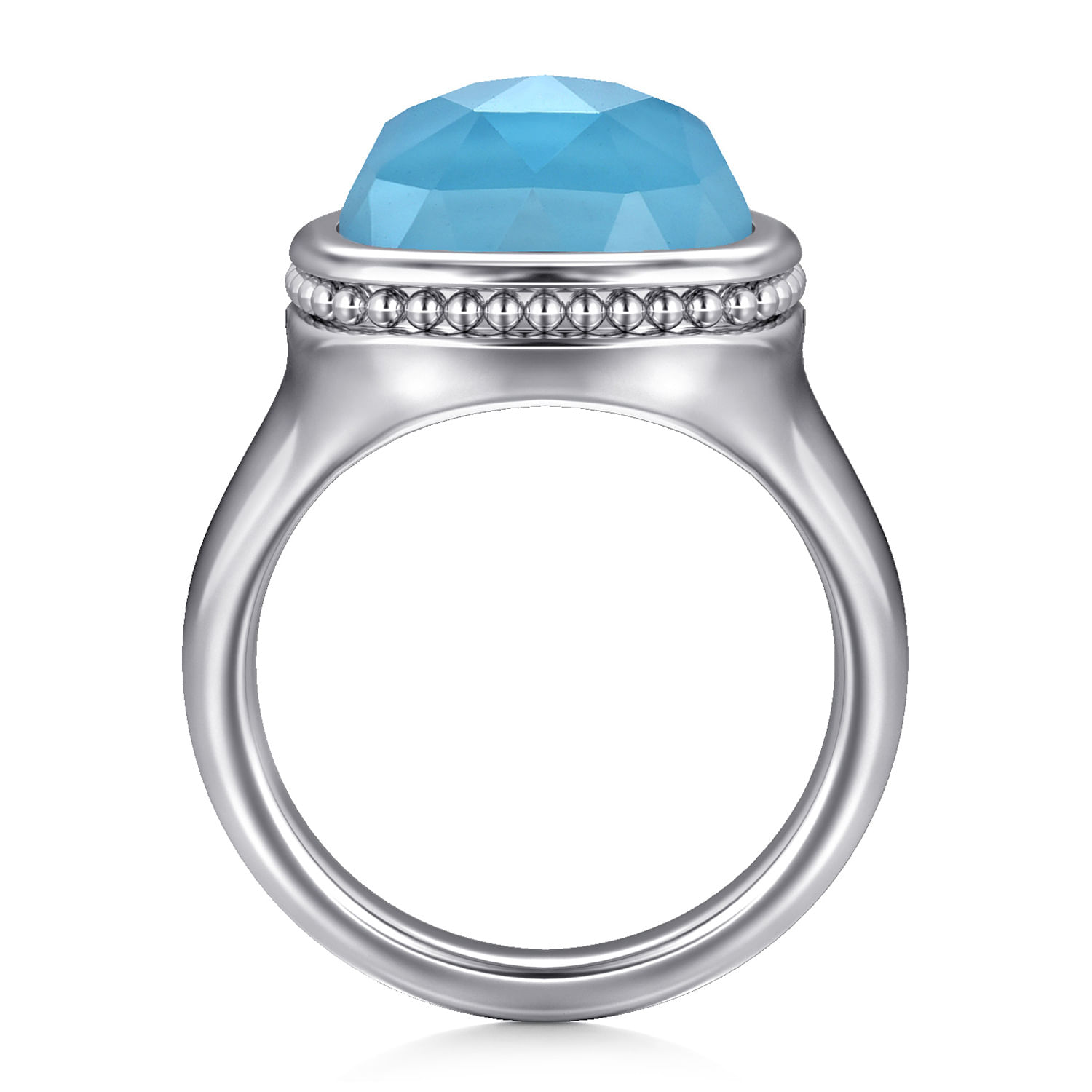 925 Sterling Silver Bujukan Rock Crystal and Turquoise