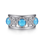 925-Sterling-Silver-Bujukan-Rock-Crystal-and-Turquoise-Station-Ring1