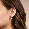 925 Sterling Silver Bujukan Rock Crystal and White MOP Leverback Earrings