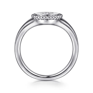 925 Sterling Silver Bujukan Signet Ring with Diamond Cross