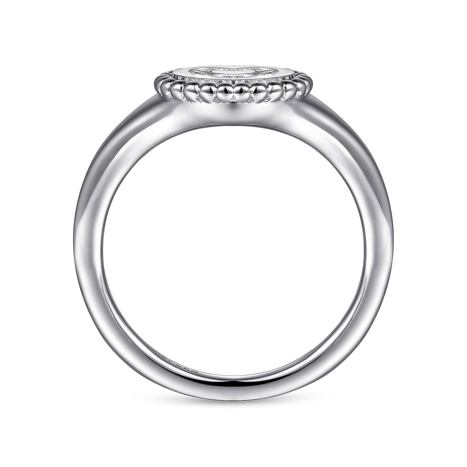 925 Sterling Silver Bujukan Signet Ring with Diamond Heart