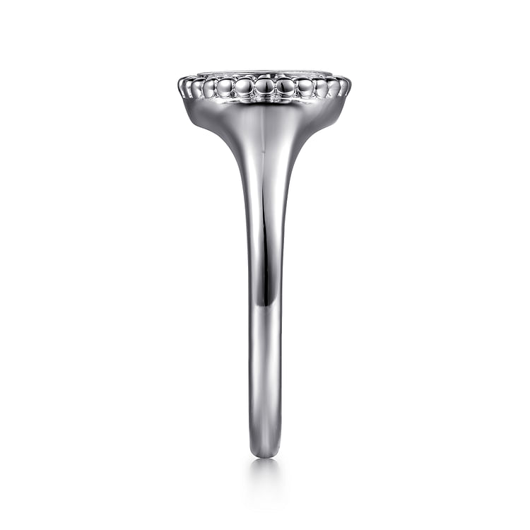 925 Sterling Silver Bujukan Signet Ring with Diamond Star