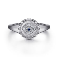 925-Sterling-Silver-Bujukan-Signet-Ring-with-Diamond-and-Sapphire-Evil-Eye1