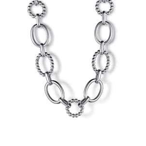 925 Sterling Silver Bujukan Station Link Chain Necklace