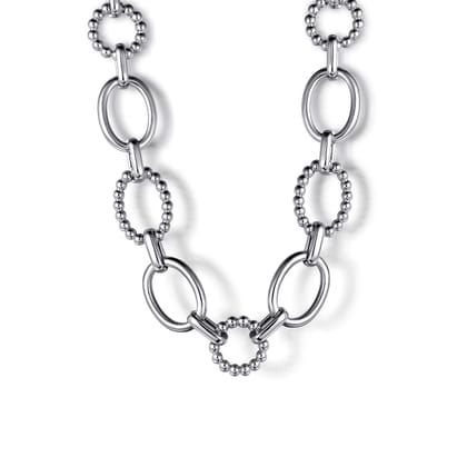 925 Sterling Silver Bujukan Station Link Chain Necklace
