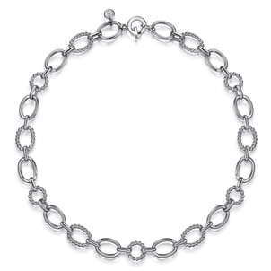 925 Sterling Silver Bujukan Station Link Chain Necklace
