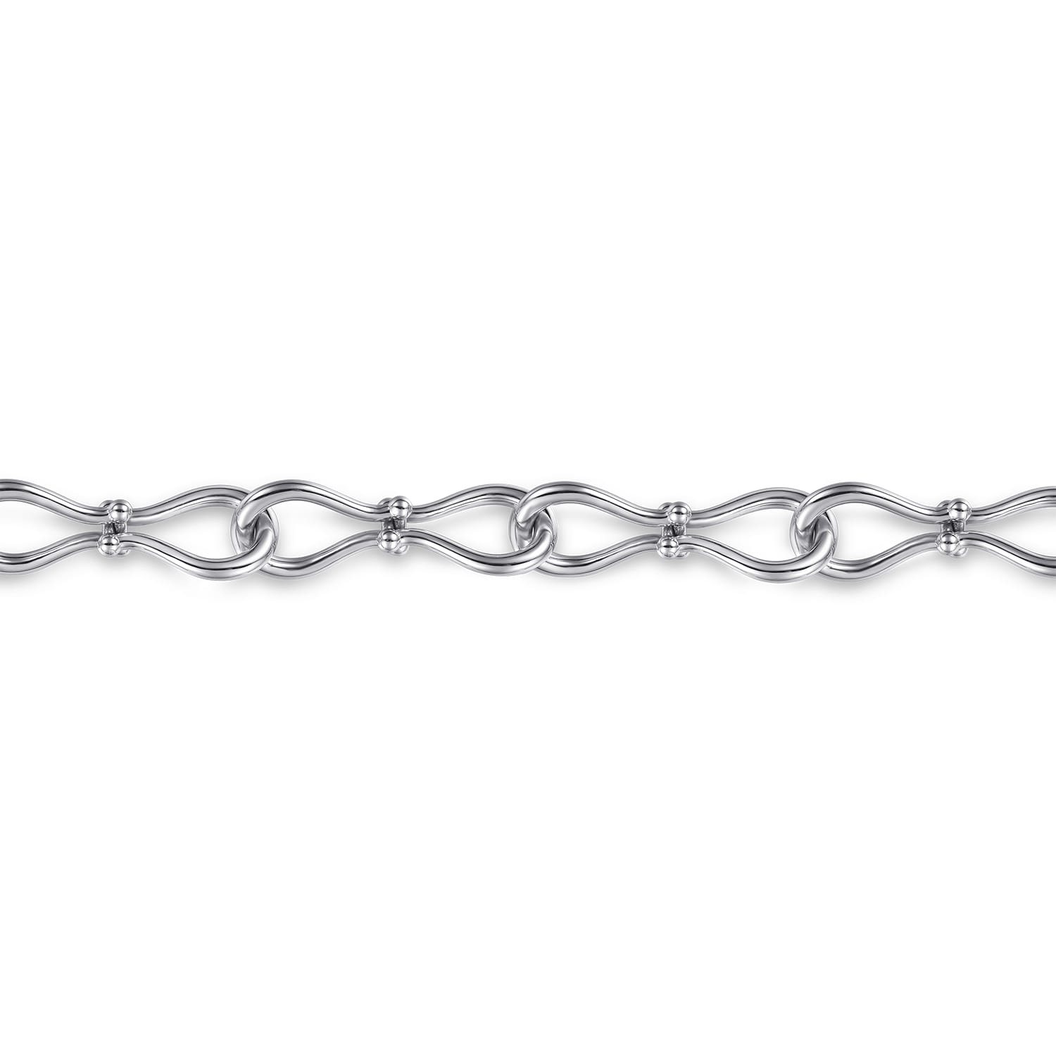 925 Sterling Silver Bujukan Stirrup Link Chain Bracelet - Shot 2