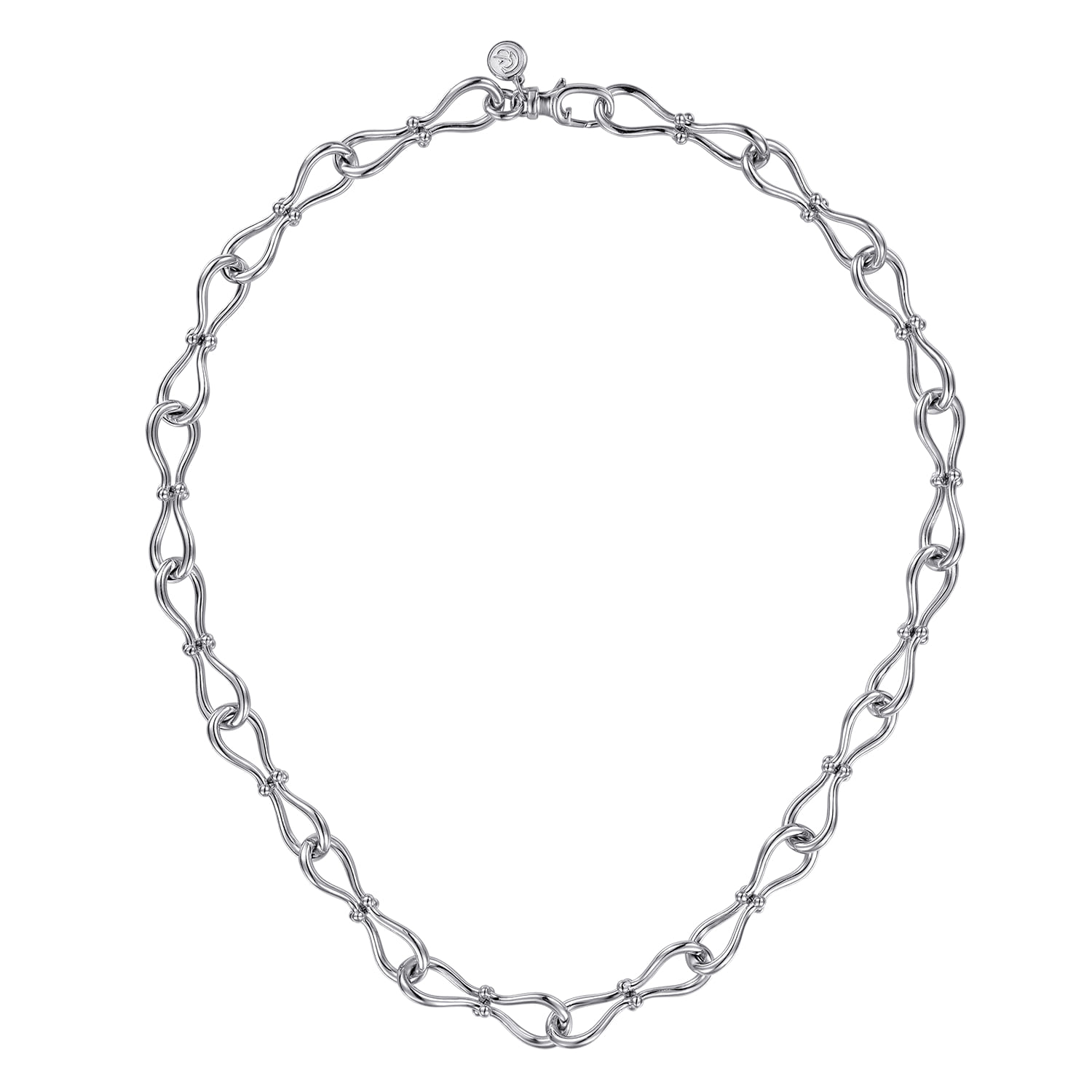 925 Sterling Silver Bujukan Stirrup Link Chain Necklace - Shot 2