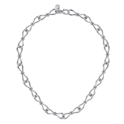 925 Sterling Silver Bujukan Stirrup Link Chain Necklace