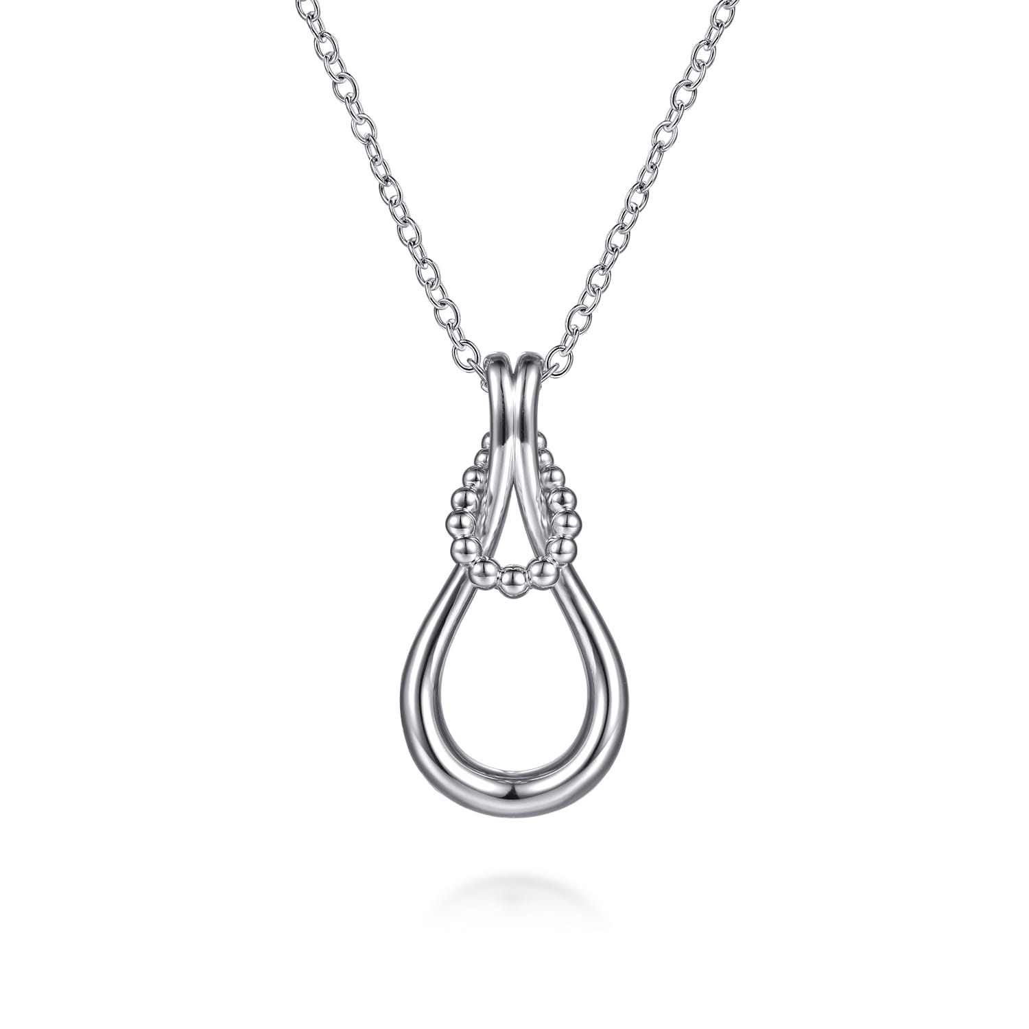 925 Sterling Silver Bujukan Stirrup Pendant necklace - Shot 1