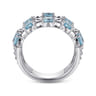 925 Sterling Silver Bujukan Swiss Blue Topaz Easy Stackable Ring
