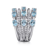 925 Sterling Silver Bujukan Swiss Blue Topaz Easy Stackable Ring