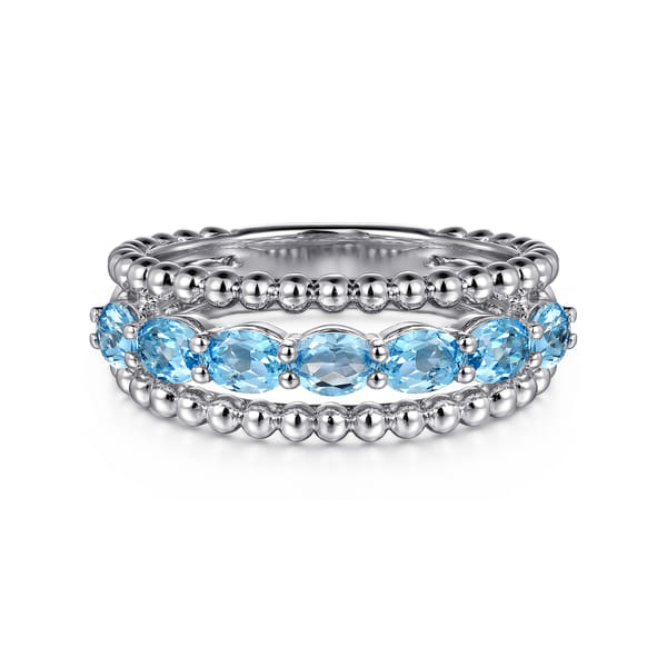 Bujukan Swiss Blue Topaz Stackable Ring in Sterling Silver