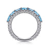 925 Sterling Silver Bujukan Swiss Blue Topaz Easy Stackable Ring