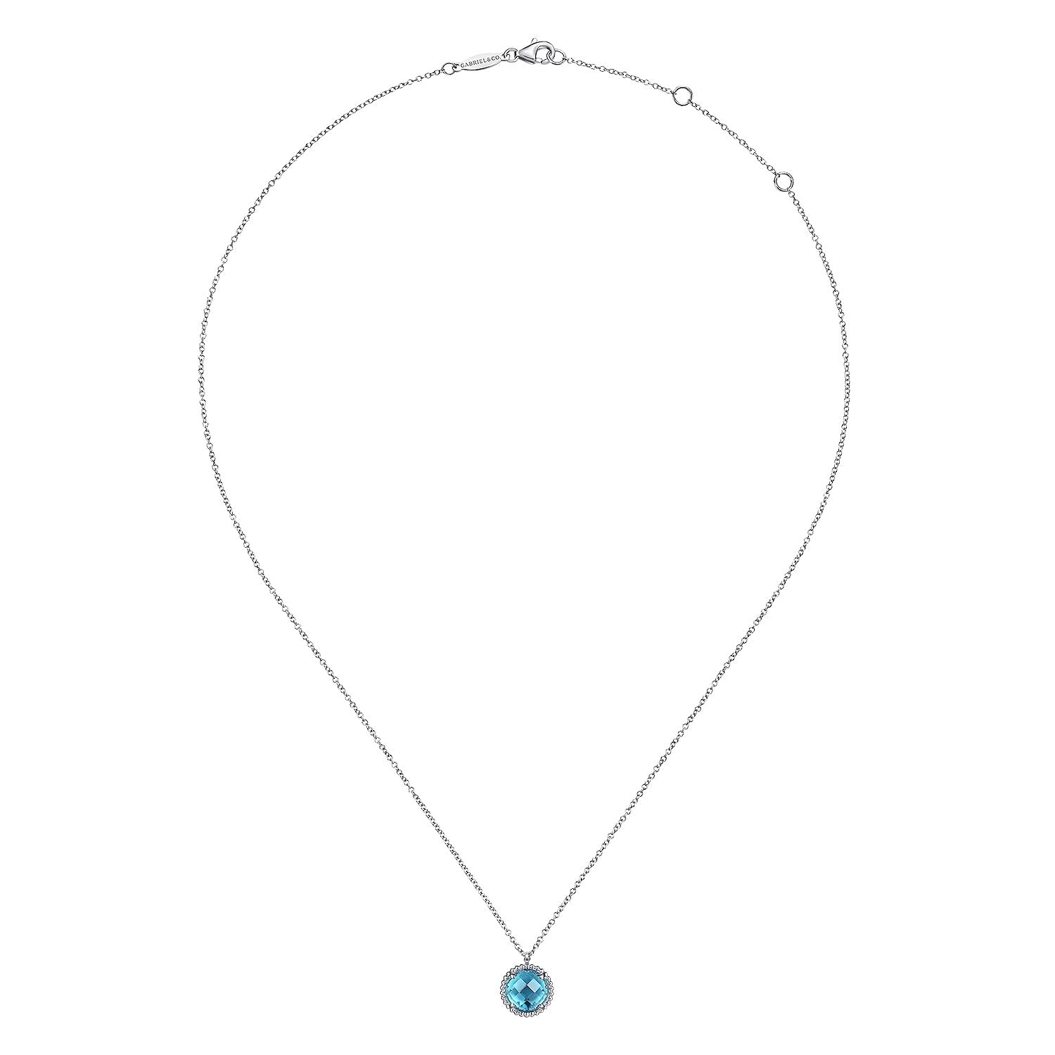 925 Sterling Silver Bujukan Swiss Blue Topaz Pendant Necklace