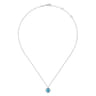 925 Sterling Silver Bujukan Swiss Blue Topaz Pendant Necklace