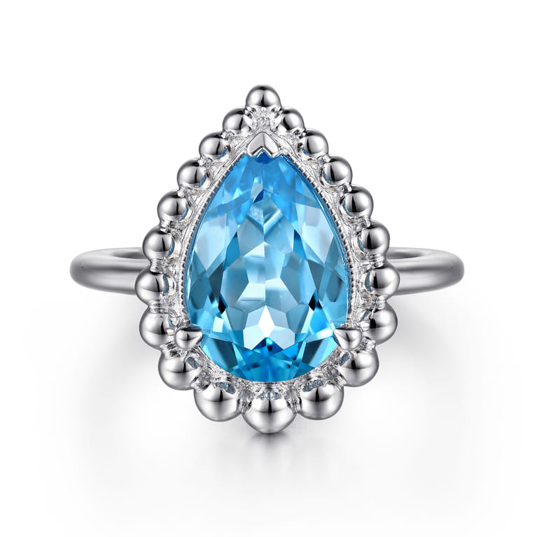 925 Sterling Silver Bujukan Swiss Blue Topaz Ring - Shot 1