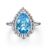925 Sterling Silver Bujukan Swiss Blue Topaz Ring