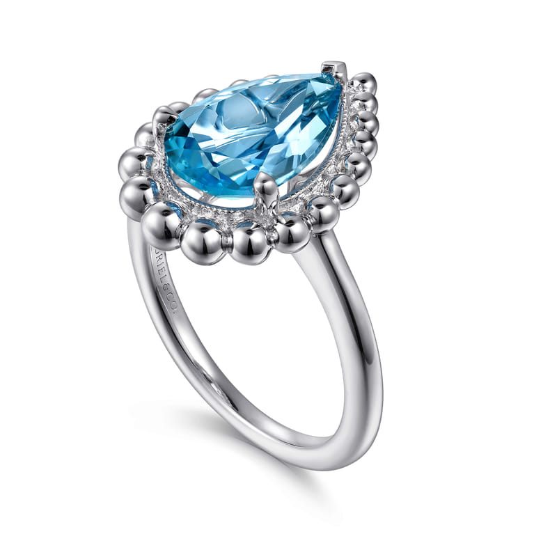 925 Sterling Silver Bujukan Swiss Blue Topaz Ring - Shot 3