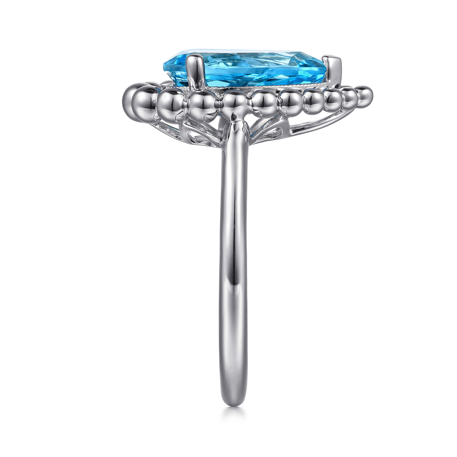 925 Sterling Silver Bujukan Swiss Blue Topaz Ring