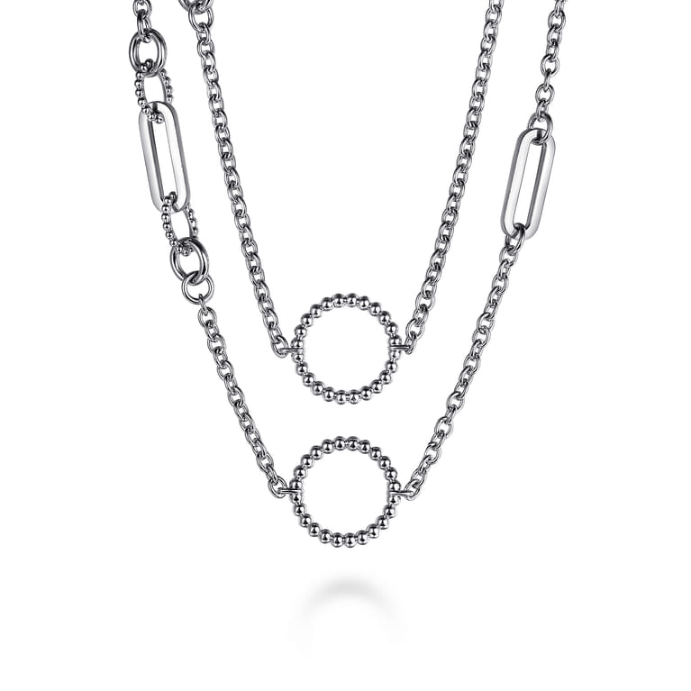 925 Sterling Silver Bujukan Transformable Layered Necklace - Shot 1