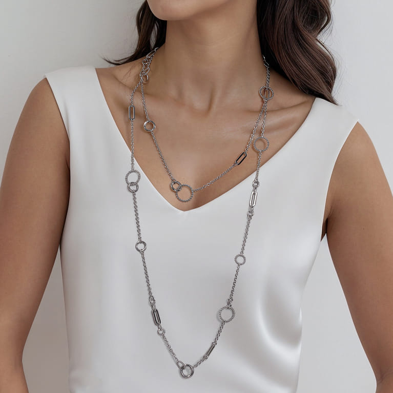 925 Sterling Silver Bujukan Transformable Layered Necklace - Shot 4