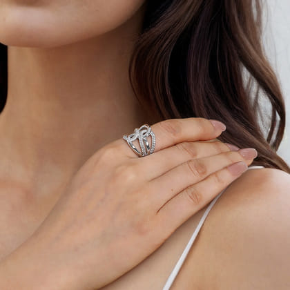 925 Sterling Silver Bujukan Twisted Ring