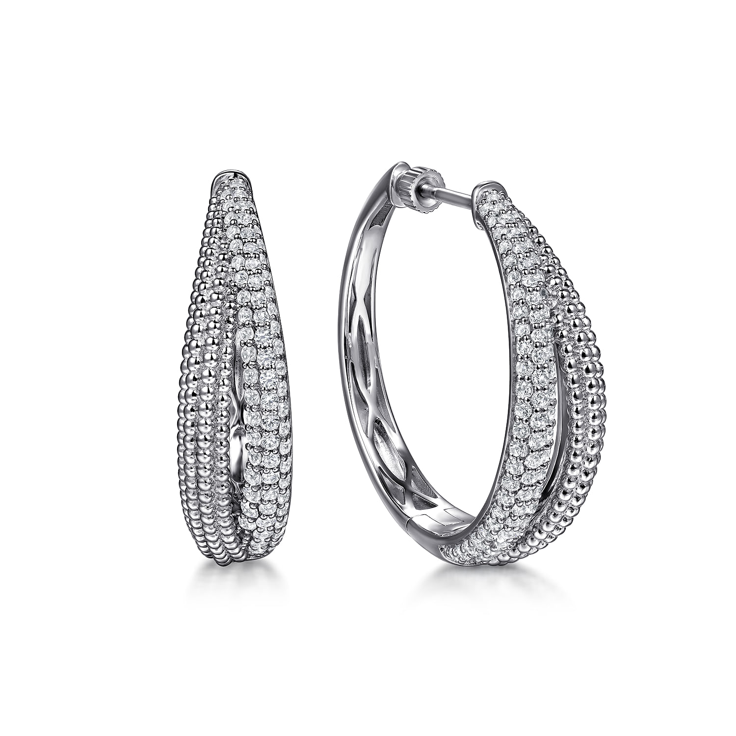 925 Silver Bujukan Intricate Hoop Earrings. SKU