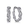 925 Sterling Silver Bujukan White Sapphire 30mm Twisted Intricate Hoop Earrings