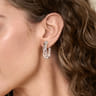 925 Sterling Silver Bujukan White Sapphire 30mm Twisted Intricate Hoop Earrings