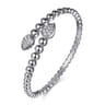 925 Sterling Silver Bujukan White Sapphire Bypass Bangle Bracelet