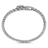 925 Sterling Silver Bujukan White Sapphire Bypass Bangle Bracelet