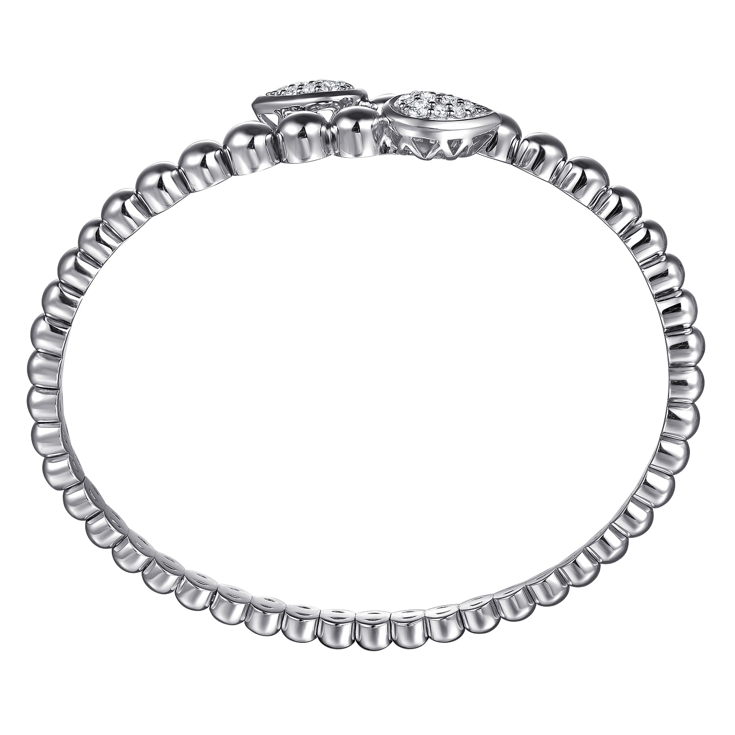 BAISER/華 925 Sterling Silver Bujukan White Sapphire Bypass Bangle