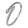 925 Sterling Silver Bujukan White Sapphire Bypass Bangle Bracelet