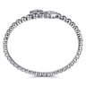 925 Sterling Silver Bujukan White Sapphire Bypass Bangle Bracelet
