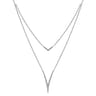 925 Sterling Silver Bujukan White Sapphire Chevron Necklace